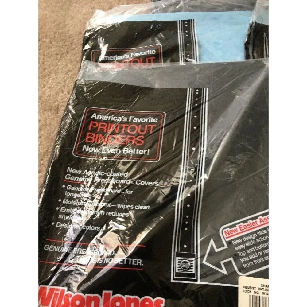 9 Pack Wilson Jones Printout Binder W14-9511NBLA Multicolors 9.5x11in